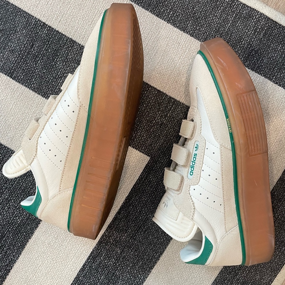 IVY PARK Beige Cream Suede Sneakers with Green Trim - Picture 6 of 7